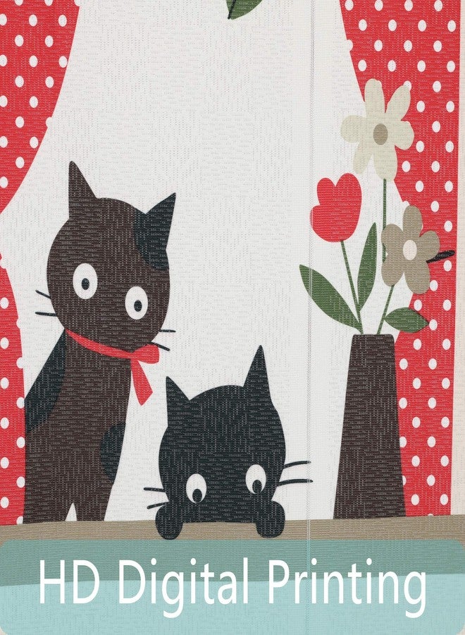 RLoncomix Japanese Noren Long Doorway Curtain Printed Happy Cat Family Door Curtain Tapestry Room Divider Home Decoration 33 x 59 inch - Image 5